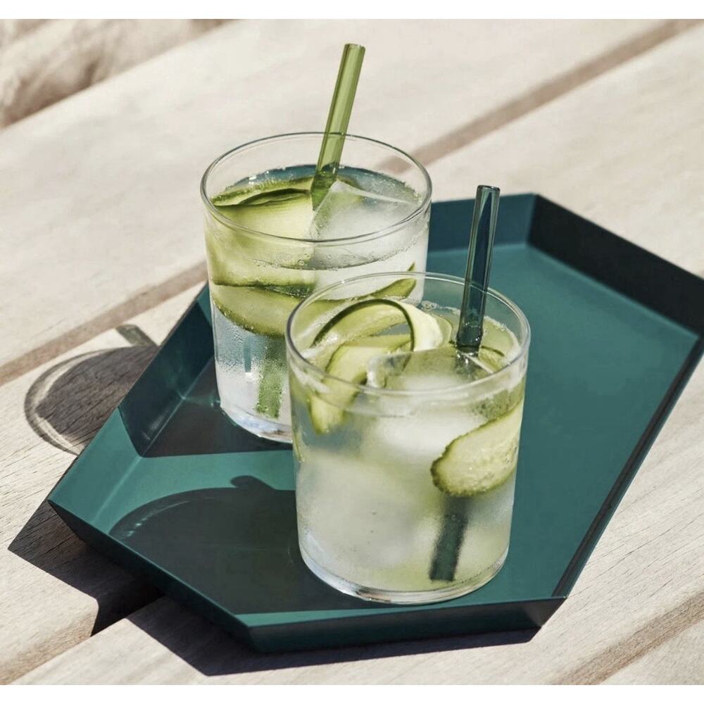 HAY Sip Handmade Reusable Glass Cocktail Straws Colorful Drinking Set Of 6 NEW - Picture 2 of 4